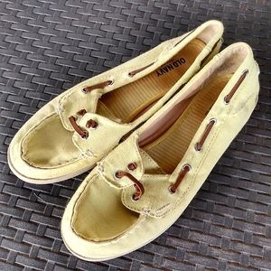 Pale yellow old navy deck shoes